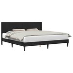 vidaXL Cadre de lit avec tête de lit Noir 200 x 200 cm Velours