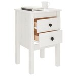 vidaXL Table de chevet Blanc 40x35x61 5 cm Bois de pin massif
