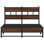 vidaXL Cadre de lit en métal sans matelas chêne marron 120x200 cm