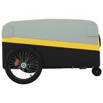 vidaXL Remorque de vélo noir et jaune 45 kg fer