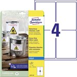 Boite de 40 etiquettes polyester inaltérable jet d'encre 139 2 x 99 1 mm blanche avery zweckform