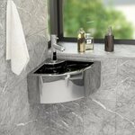 vidaXL Lavabo avec trop-plein 45x32x12 5 cm Céramique Argenté