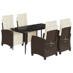 vidaXL Ensemble à manger de jardin 5 Pièces et coussins marron poly rotin