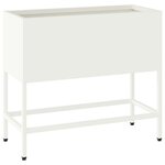 vidaXL Bac de jardin surélevé Blanc 60 x 26 x 45 cm Acier
