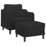 vidaXL Fauteuil avec repose-pied Noir 60 cm Tissu