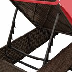 vidaXL Transat double avec toit Marron 205 x 129 x 200 cm Rattan PE