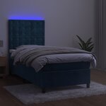 vidaXL Sommier à lattes de lit et matelas et LED Bleu foncé 90x190 cm