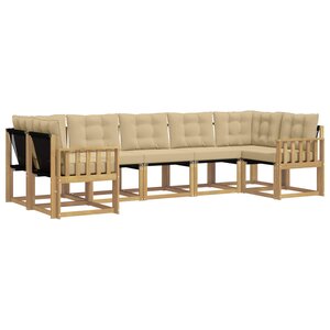 vidaXL Ensemble de canapés d'extérieur 7 pc Blanc et Beige