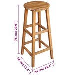vidaXL Table et tabourets de bar 7 Pièces Bois d'acacia massif