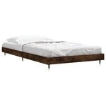 vidaXL Cadre de lit sans matelas chêne fumé 100x200 cm bois ingénierie