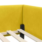 vidaXL Cadre de lit d'angle Jaune 90 cm x 190 cm tissu