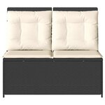 vidaXL Banc de jardin avec coussin Noir Poly rotin