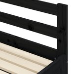 vidaXL Lit de jour avec lit gigogne noir 80x200 cm bois de pin massif