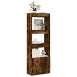 vidaXL Buffet haut 63x33x180 cm chêne fumé bois d'ingénierie