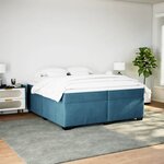 vidaXL Sommier à lattes de lit et matelas Bleu foncé 200x200cm Velours