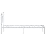 vidaXL Cadre de lit métal sans matelas avec tête de lit blanc 75x190cm