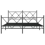 vidaXL Cadre de lit métal sans matelas avec pied de lit noir 150x200cm