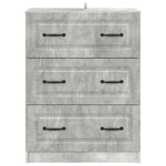 vidaXL Armoire à tiroirs Gris béton 66 x 34 5 x 87 cm