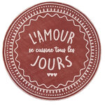 Set de table rond l'amour se cuisine