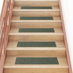 vidaXL Tapis d'escalier autocollants Rectangulaire 15 Pièces 76x20cm Vert