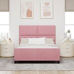 Lit vidaXL Rose 140x200 cm Velours