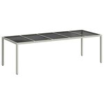 vidaXL Table de jardin blanc 250x100x75 cm résine tressée verre trempé