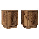 VidaXL Tables de chevet avec lumières LED 2Pièces vieux bois 38x34x50 cm
