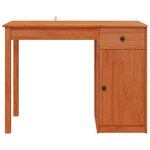vidaXL Bureau avec tiroir Brun Ciré 100 x 50 x 74 cm Pin massif