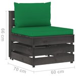 Vidaxl salon de jardin 8 pièces avec coussins bois imprégné de gris