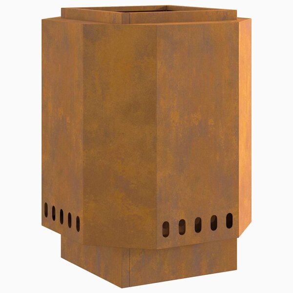 vidaXL Braise Marron 38 x 38 x 51 cm Acier résistant aux intempéries