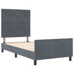 vidaXL Lit à ressorts avec tête de lit Gris foncé 90 x 200 cm Velours