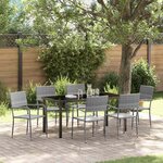 vidaXL Ensemble de salle à manger pour jardin 7 Pièces Gris Poly rotin