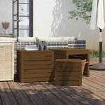 vidaXL Ensemble de boîtes de jardin 3 Pièces marron miel bois pin massif