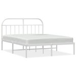 vidaXL Cadre de lit métal sans matelas et tête de lit blanc 140x190 cm