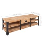 vidaXL Meuble TV 140x40x45 cm bois d'acacia massif