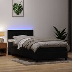 vidaXL Sommier à lattes de lit avec matelas et LED noir 90x210 cm velours
