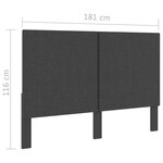 vidaXL Tête de lit Gris foncé Tissu 180x200 cm