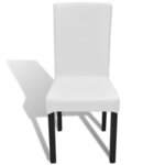 vidaXL Housse de chaise droite extensible 4 Pièces blanc