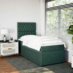 vidaXL Sommier à lattes de lit et matelas Vert foncé 80x200 cm Velours