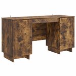 vidaXL Bureau Chêne fumé Bois d'ingénierie 142 5 x 50 x 75 cm
