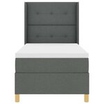 vidaXL Lit à Ressorts avec matelas Gris foncé 100 x 200 cm tissu
