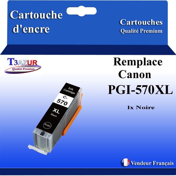T3AZUR - Cartouche compatible avec Canon PGI570XL PGI-570 XL pour Canon Pixma TS8050 TS8051 TS8052 TS8053 TS9050 TS9055 - Noire