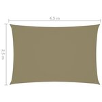 vidaXL Voile de parasol tissu oxford rectangulaire 2 5x4 5 m beige