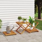 vidaXL Étagère pliable à 3 niveaux Marron 43x31x63 cm Bois d'acacia