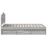 vidaXL Cadre de lit Gris Sonoma 120 x 190 cm Pin massif