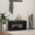 vidaXL Banc d'entrée avec coussin Chêne Noir 83 x 38 x 45 cm