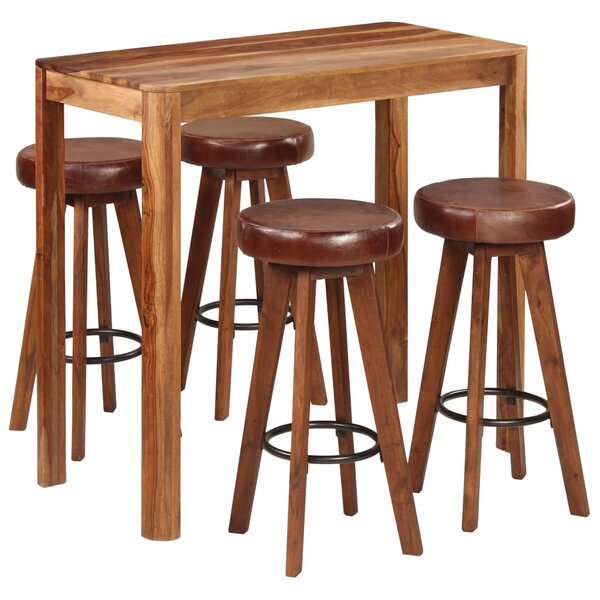 vidaXL Ensemble de bar 5 Pièces bois massif 115x56x107 cm
