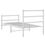 vidaXL Cadre de lit métal sans matelas avec pied de lit blanc 90x190cm