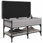 vidaXL Banc à chaussures sonoma gris 82x42x45 cm bois d'ingénierie