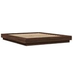 vidaXL Cadre de lit avec lumières LED chêne marron 150x200 cm